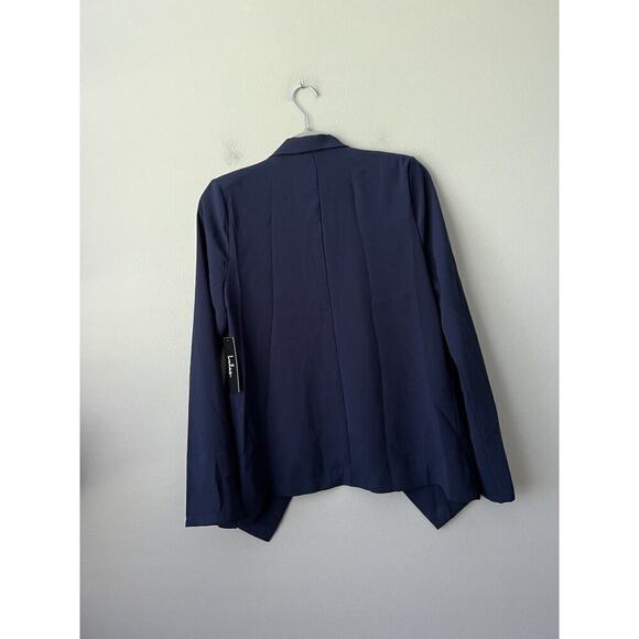 Lulus Cardigan Womens Size Medium Blue Open Front‎ Shawl Collar Chiffon - Picture 8 of 11